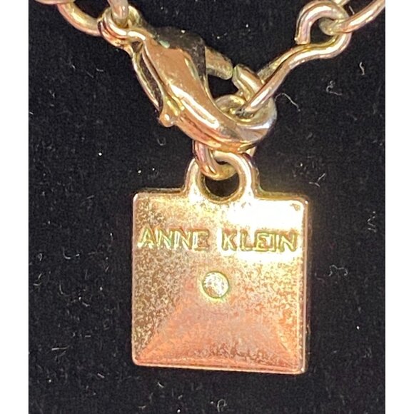 Anne Klein Vintage Faux Turquoise Pearl & Citrine Glass Stone Necklace Set - Picture 10 of 15